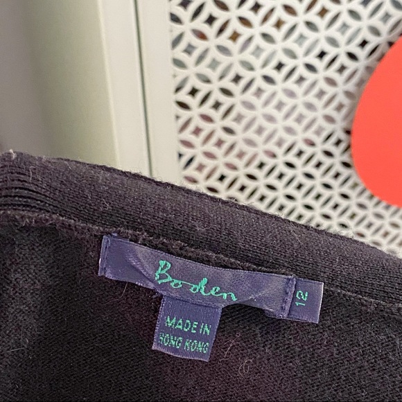 Boden Black Beaded Bow Crop Cardigan - Picture 6 of 8